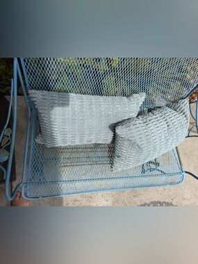 Light Gray Textured Velvet Throw Pillows - Unbranded